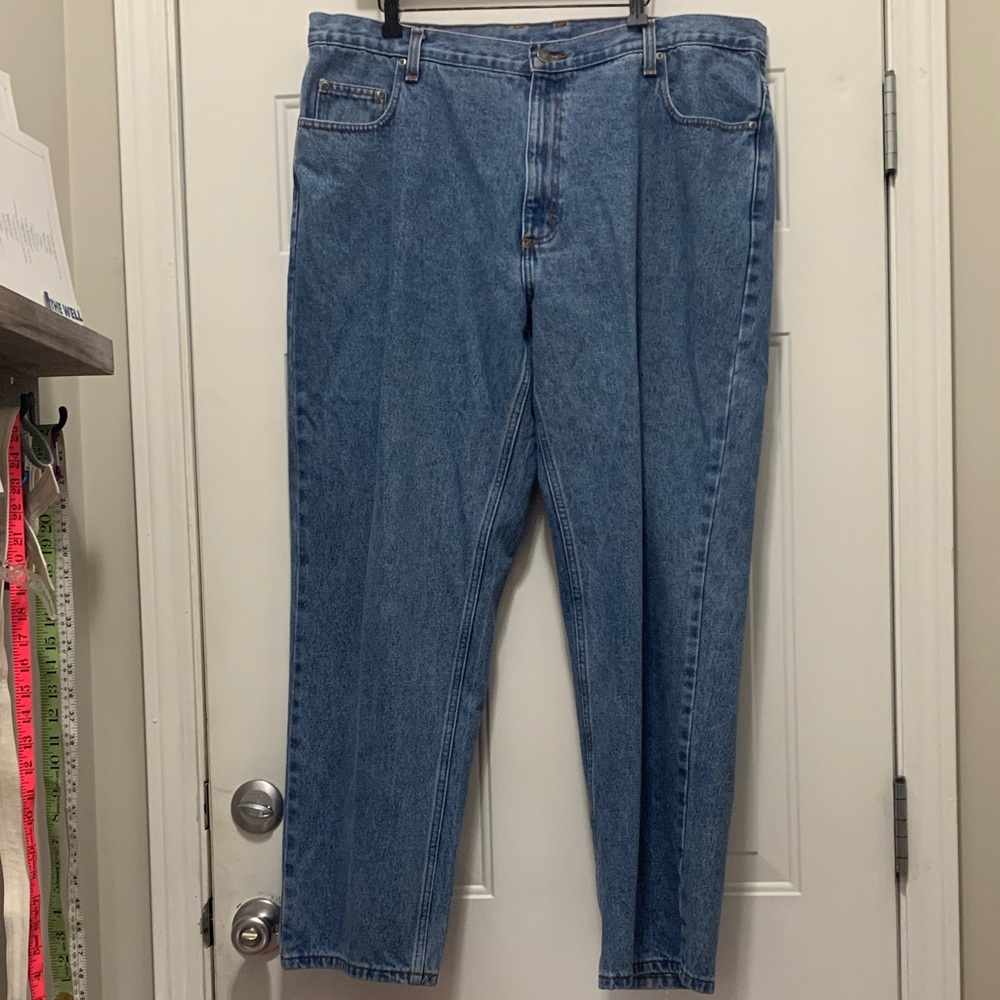 3/$15 Makers Market 100% Cotton Relaxed Fit Size 42/32 Blue Jeans